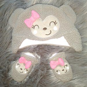 🔴 CLEARANCE 6/$20 Teddy bear sherpa hat and mittens